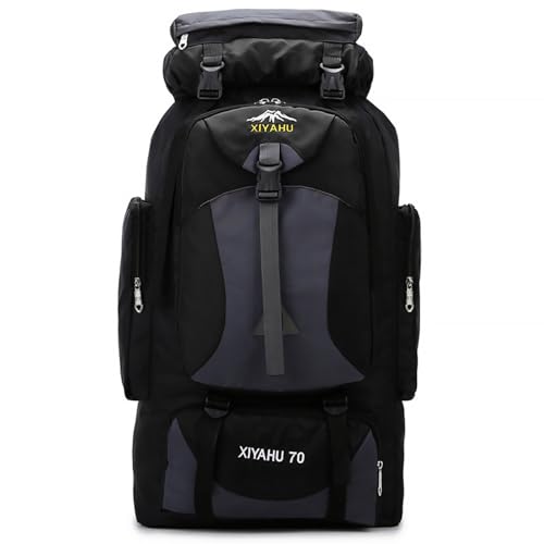 Lawaia 70L Hiking Backpack Large Camping Pack Backpacking Bag Rucking Backpacks Outdoor Trekking Travel Rucksack for Men Women-Black - color: Black