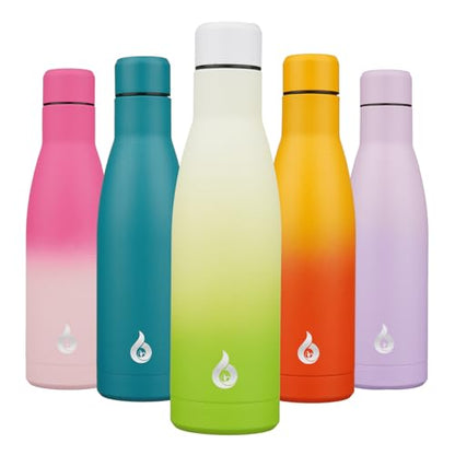 BJPKPK 17 oz Insulated Thermal Metal Water Bottle, Stainless Steel Flask - color: Elegant Green, size: 17 Ounces