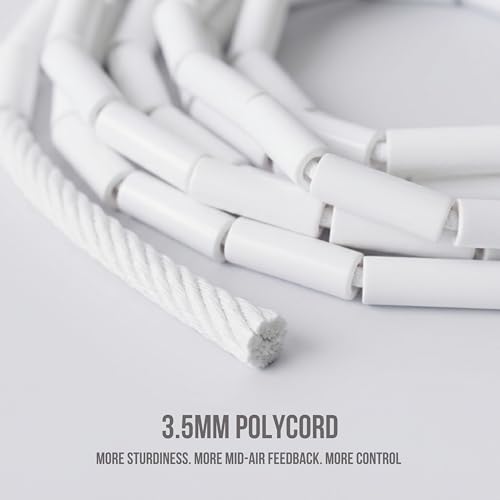 Pro-Grade Beaded Jump Rope for Beginners - color: White