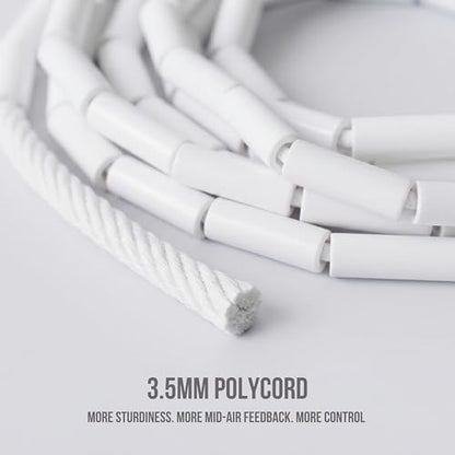 Pro-Grade Beaded Jump Rope for Beginners - color: White