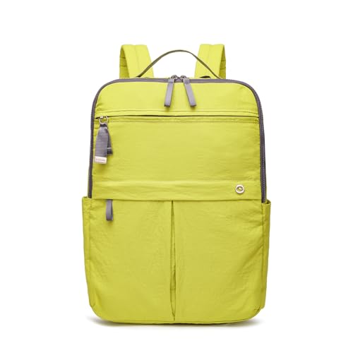 Nylon Backpack Purse for Women & Men, Lightweight 15.6 Inch Laptop Backpack Casual Daypack for Work Travel Green - color: Green