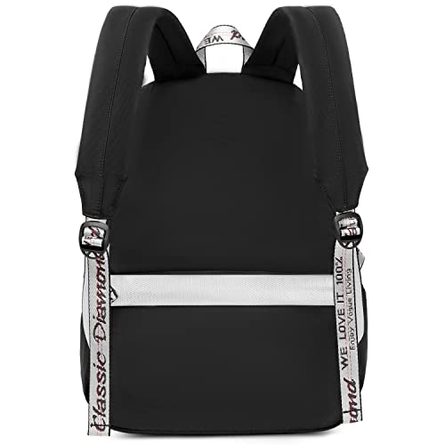 Spotted Tiger School Backpack for Girls Backpack with Lunch Box Aesthetic Backpacks for Teen Girl Backpacks School Bag Bookbag (Black) - color: Black