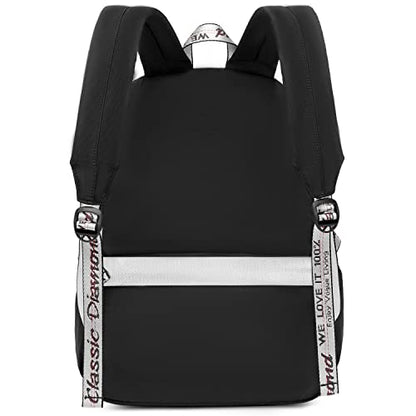 Spotted Tiger School Backpack for Girls Backpack with Lunch Box Aesthetic Backpacks for Teen Girl Backpacks School Bag Bookbag (Black) - color: Black
