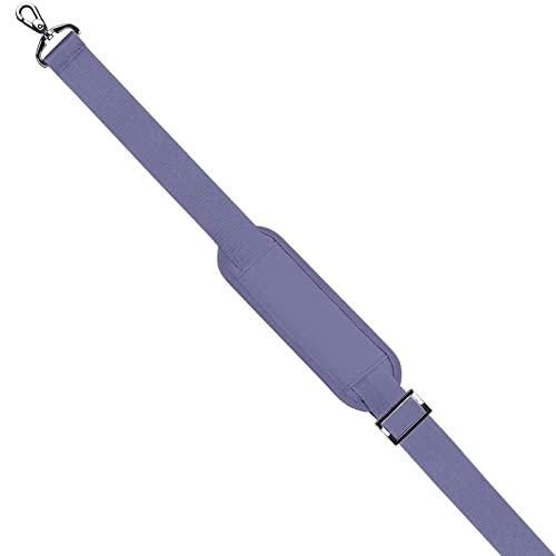 MOSISO 56 inch Shoulder Strap, Adjustable Thick Soft Universal Replacement Non-Slip Fit Padded with Metal Swivel Hooks for Laptop Shoulder Bag/Laptop Messenger Bag/Crossbody Bag, Lavender Gray - color: Lavender Gray