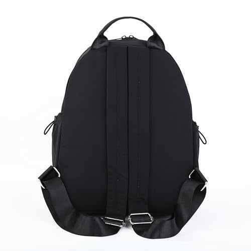 Lightweight Nylon Backpack for Women & Men, Water Resistant School Bookbag, Durable Travel Daypack with Multi-Pockets, Fit 14 Inch Laptop, Model 9195, Black - color: Black