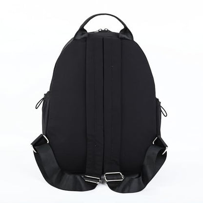 Lightweight Nylon Backpack for Women & Men, Water Resistant School Bookbag, Durable Travel Daypack with Multi-Pockets, Fit 14 Inch Laptop, Model 9195, Black - color: Black