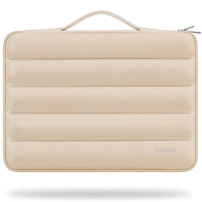 DOMISO 14 inch Laptop Case Sleeve Protective Cover Compatible with MacBook Air 15 M4 M3 M2,MacBook Pro,14-15 inch HP Dell ASUS Lenovo Chromebook,Waterproof Computer Bag with Handle,Beige - color: Beige, size: 14 inch