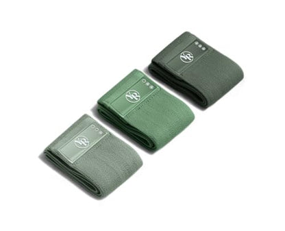 Fabric Booty Band Set for Pilates and Other Workouts- 3 Levels of Resistance 100% Latex Free - color: Sage