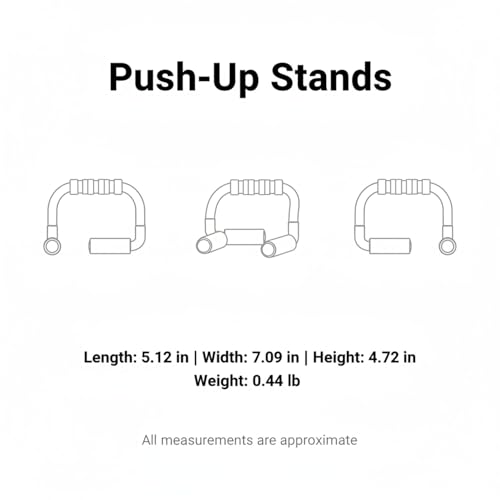 S-Shape Push Up Bars with Foam Grips, Steel Frame Wrist-Friendly Stands for Home Gym Strength Training (1 Pair)