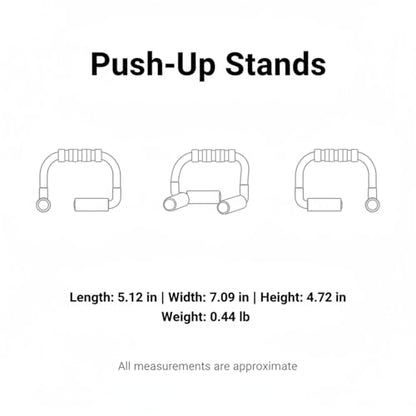 S-Shape Push Up Bars with Foam Grips, Steel Frame Wrist-Friendly Stands for Home Gym Strength Training (1 Pair)