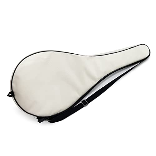 Tennis Bag Lightweight and Padded Tennis Rackets Cover with Adjustable Shoulder Strap - color: Beige, size: 27.5"x11.4"