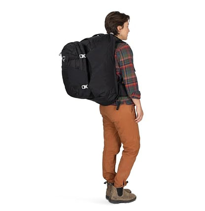 Osprey Fairview 55L Women's Travel Backpack - Carry On Bag with Personal Item Sized Detachable Daypack, Black, Extended Fit - color: Black, style: 55l - Extended Fit