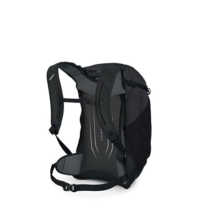 Osprey Hikelite 26L Durable Hiking Backpack - Travel Daypack with Rain Cover for Men and Women, Raven Black - color: Raven Black, style: 26l