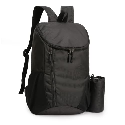 DOVO Hiking Backpack, Waterproof and Wear-resistant Lightweight Backpack Packable,Outdoor Travel Camping Daypack Foldable-BLACK - color: Black