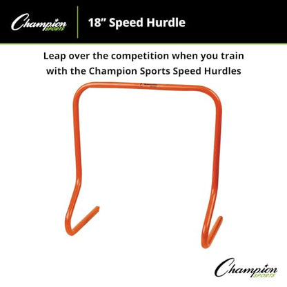 Champion Sports Speed Hurdles – Lightweight Adjustable Agility & Jump Training for Athletes - Speed & Stride Drills, Soccer, Football & Track - style: 18" Orange (Single Hurdle)
