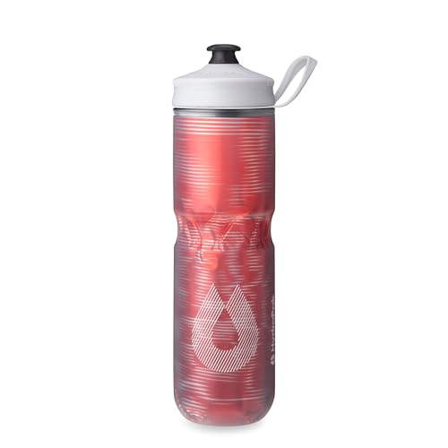 HydraPak | Polar Bottle - Polar Sport Insulated Water Bottle - BPA-Free, Sport & Bike Squeeze Bottle with Handle (Pulse Red, 700ml / 24oz) - color: Pulse Red, style: 24oz/700ml