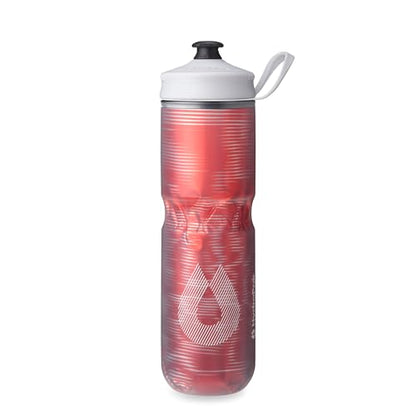 HydraPak | Polar Bottle - Polar Sport Insulated Water Bottle - BPA-Free, Sport & Bike Squeeze Bottle with Handle (Pulse Red, 700ml / 24oz) - color: Pulse Red, style: 24oz/700ml