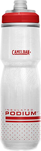 CamelBak Podium Chill Insulated Bike Squeeze Water Bottle, Cold Retention for Cycling, 24oz, Fiery Red/White - color: Fiery Red/White