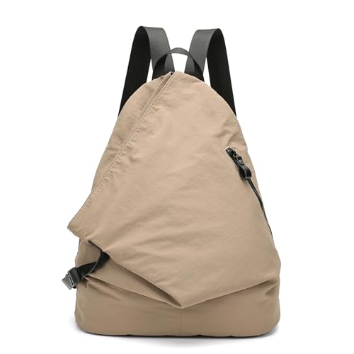 KL928 Nylon Vintage Backpack – Large Casual Daypack Outdoor Travel Rucksack Hiking Backpacks for Men Women - color: Khaki