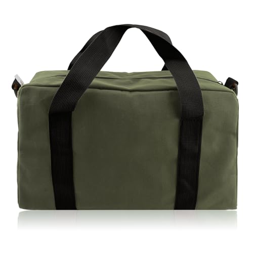 Small Tool Bag,Close Top Wide Mouth Tool Organizer Bag,Large Capacity Tool Bags for Men,Canvas Tool Storage Bag for Storage Handbag for Screwdrivers,Wrench,Pliers Hand Tools (Army Green, 18 Inch) - color: Army Green, size: 18 Inch