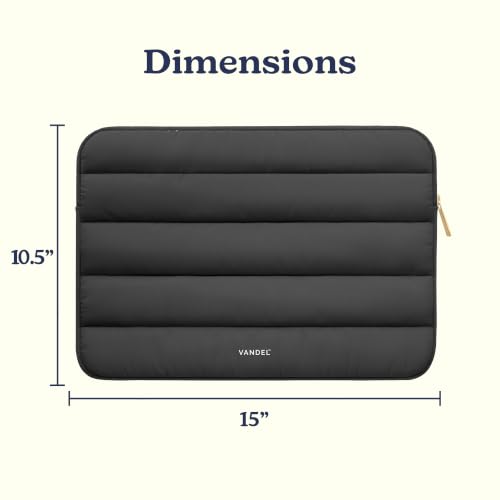 Vandel Puffy Laptop Sleeve 15-16 Inch, Laptop Case, MacBook Air Case - color: g. Black, size: 15-16 Inch