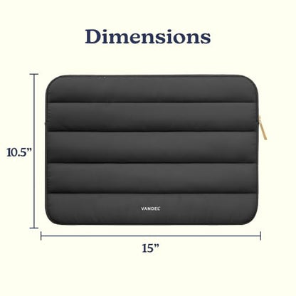 Vandel Puffy Laptop Sleeve 15-16 Inch, Laptop Case, MacBook Air Case - color: g. Black, size: 15-16 Inch