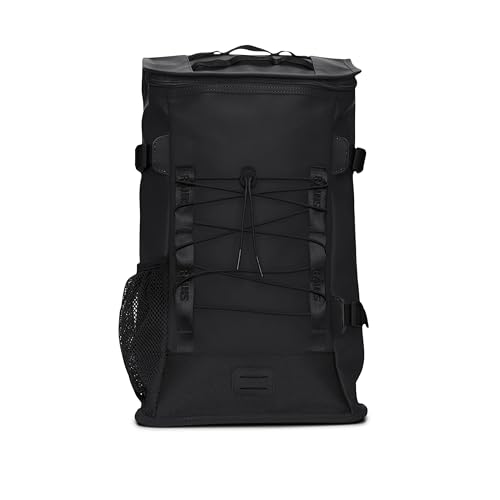 RAINS Trail Mountaineer Bag - Black Waterproof Laptop Backpack for Men and Women - Large Outdoor Hiking Bag with 16” Laptop Pocket, 26L Capacity, 2 Year Warranty