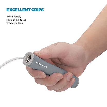 Jump Rope 3 Styles | 1-LB Weighted Jump Rope for Adults Women. || Speed Jump Rope with Ball Bearings for Fitness. ||| Lightweight Skipping Ropes (2 Pack) for Kids and Adult Beginners. - color: Speed Gray (1 Pack)
