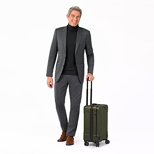 Briggs & Riley 21 Inch International Carry-On Luggage with Wheels - Small Rolling Hard Shell Heavy Duty Suitcase with Laptop Compartment - 360 Spinner Wheels - Torq Collection - Hunter Green - color: Hunter, size: 21"
