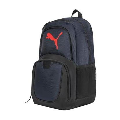 PUMA Contender Backpack, Red/Navy, OS - color: New Navy/Red Fire, style: Contender Backpack With Laptop Sleeve, Item Organizer & Media Pocket