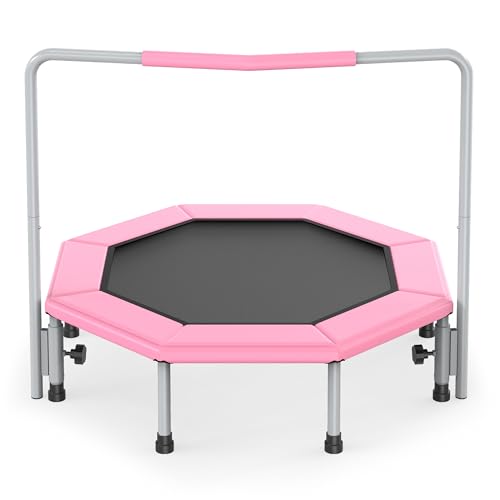 36 Inch Kids Trampoline for Toddlers Ages 1-3,Mini Indoor/Outdoor Trampoline with Gap-Free Spring Design - Safe Bounce Jumping Toy - color: Pink