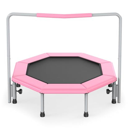 36 Inch Kids Trampoline for Toddlers Ages 1-3,Mini Indoor/Outdoor Trampoline with Gap-Free Spring Design - Safe Bounce Jumping Toy - color: Pink