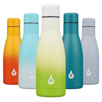 BJPKPK 12 oz Small Water Bottle, Reusable Insulated Stainless Steel Flask - color: Elegant Green, size: 12 Ounces