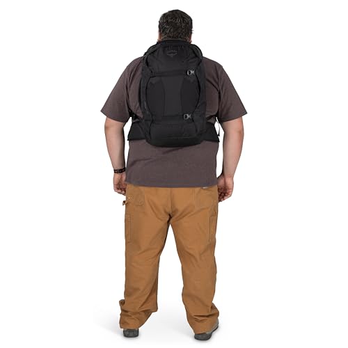 Osprey Farpoint 40L Men's Travel Backpack - Carry On Bag with Laptop Sleeve and Toiletry Pocket, Black, Extended Fit - color: Black, style: 40l - Extended Fit