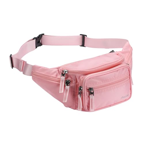 ProCase Fanny Pack Waist Packs for Men Women, Waist Bag Hip Pack for Travel Hiking Running Outdoor Sports - color: Pink, size: Medium