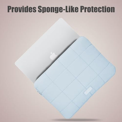 Puffy Laptop Sleeve 15-16 Inch Matte Blue, Waterproof Carrying Case Bag for Women, Fluffy Computer 15.6 HP Case, Compatible with MacBook Pro 16 Inch, MacBook Air M2 M1, Asus/Dell XPS/Lenovo - color: Matte Blue, size: 15-16 inch
