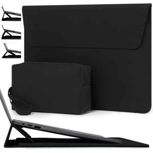 HYZUO 13.3-14 Inch Laptop Sleeve Case Bag with Adjustable Stand for MacBook Pro 14 M5/M4/M3/M2/M1 Pro/Max A3426 A3427 2026-2021, MacBook Air/Pro 13.3, 13.8-13.5 Surface Laptop, Black - color: Black, size: 13.3-14 Inch