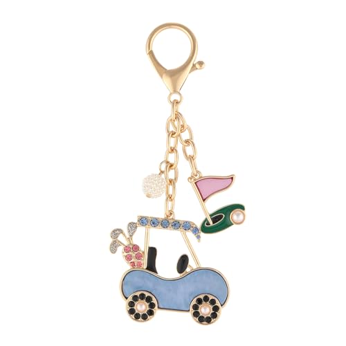 Madison Tyler Western Cowboy Boots Cherry Bow Bubble Tea Strawberry Cute Keychain | Bag Charms for Handbags Purse Charms - color: Golf