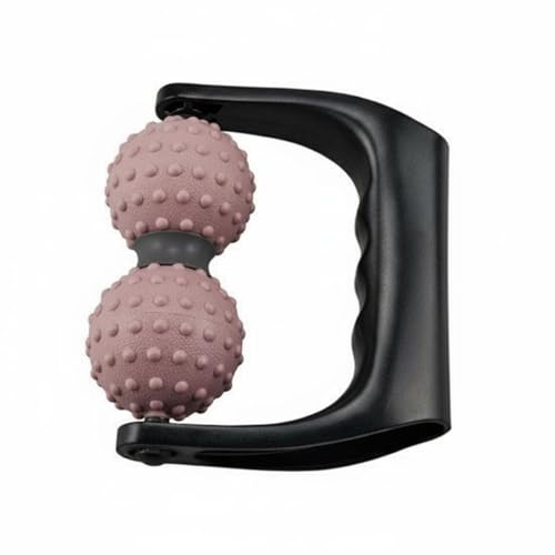 Double Ball Deep Tissue Handheld Massage Roller Textured Body Roller for Home, Pink - color: Pink