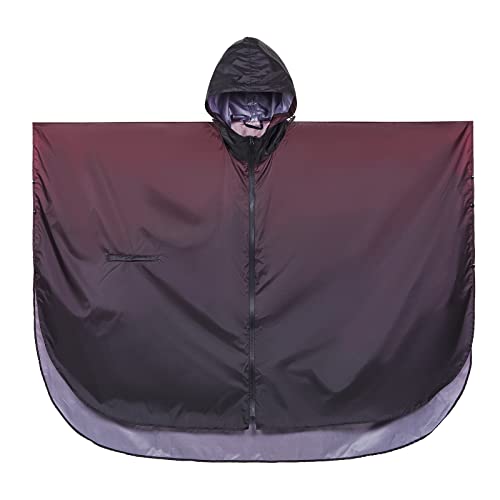 SaphiRose Unisex Rain Poncho Waterproof Raincoat Hooded for Adults Women with Pockets - color: Gradient Dark Purple