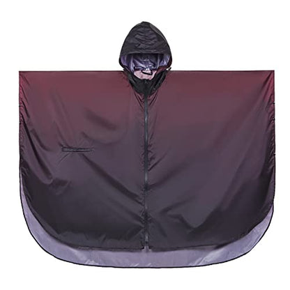 SaphiRose Unisex Rain Poncho Waterproof Raincoat Hooded for Adults Women with Pockets - color: Gradient Dark Purple