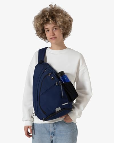 WATERFLY Sling Bag Sling Backpack Small Crossbody Shoulder Bag for Men Women Traveling Cycling Hiking Daypack - color: Blue