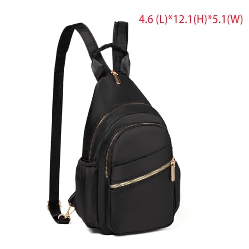Xsecnua Small Crossbody Bag Convertible Mini Backpack for Women, Cross Body Sling Bag Sling Backpack for Travel Daypack - color: Black