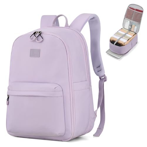 Hanke Expandable Laptop Backpack for Women and Men, 24L-30L Travel Backpack, 15.6 Inch College Laptop Bookbag for Work, Water Resistant Carry On Personal Item Bag, Purple - color: Taro Purple