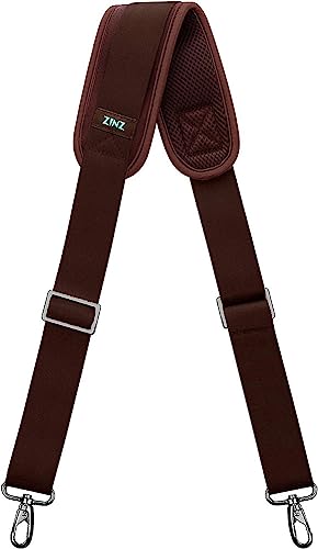 ZINZ Bag Shoulder Strap, Padded Adjustable Shoulder Strap Replacement - color: Brown, size: 57"