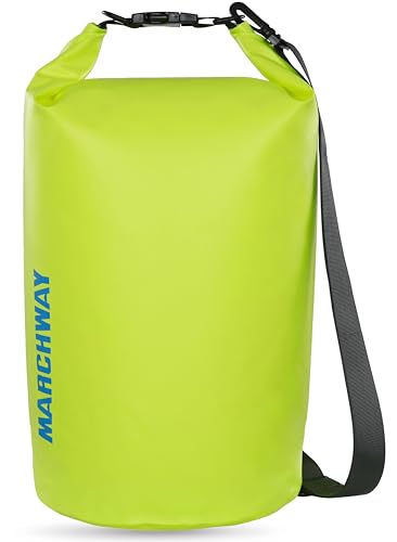 MARCHWAY Floating Waterproof Dry Bag Backpack 5L/10L/20L/30L/40L, Roll Top Sack Keeps Gear Dry for Kayaking, Rafting, Boating, Swimming, Camping, Hiking, Beach, Fishing - color: Bright Yellow, size: 5L