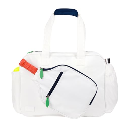 Ame & Lulu Pickleball Tote - color: White/Navy/Green