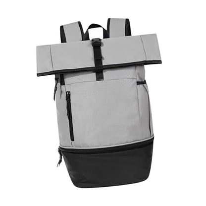 Outdoor Gym Backpack, Multifunction Large Capacity Lightweight for Fitness Travel Hiking, Nylon Daypack- Gray - color: Gray
