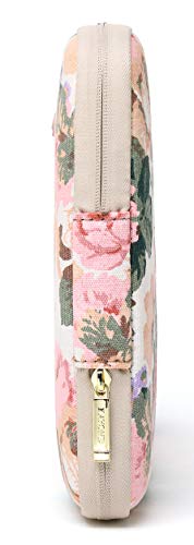 Kayond Canvas Water-Resistant 14 Inch Laptop Sleeve case for 14.1inch Notebook Compute (14-14.1 inch, White Camellia) - color: White Camellia, size: 14-14.1 inch