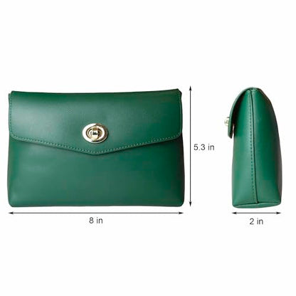 Cosmetic Bag Travel Makeup Pouch Travel Organizer, Zipper Pouch Bags for Women Vegan Leather (No Text, Green) - color: Green